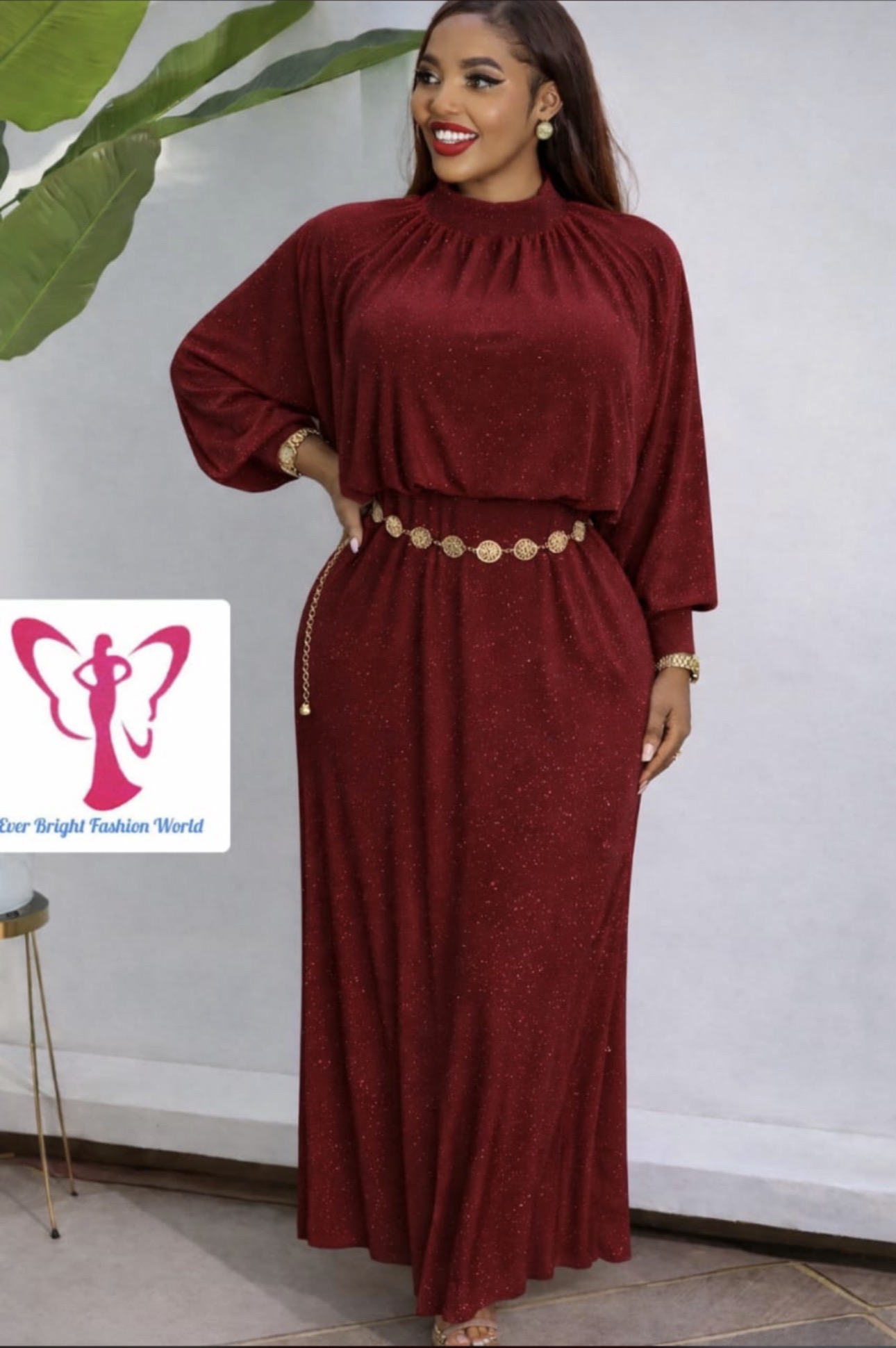 Sparkle long sleeve maxi dress