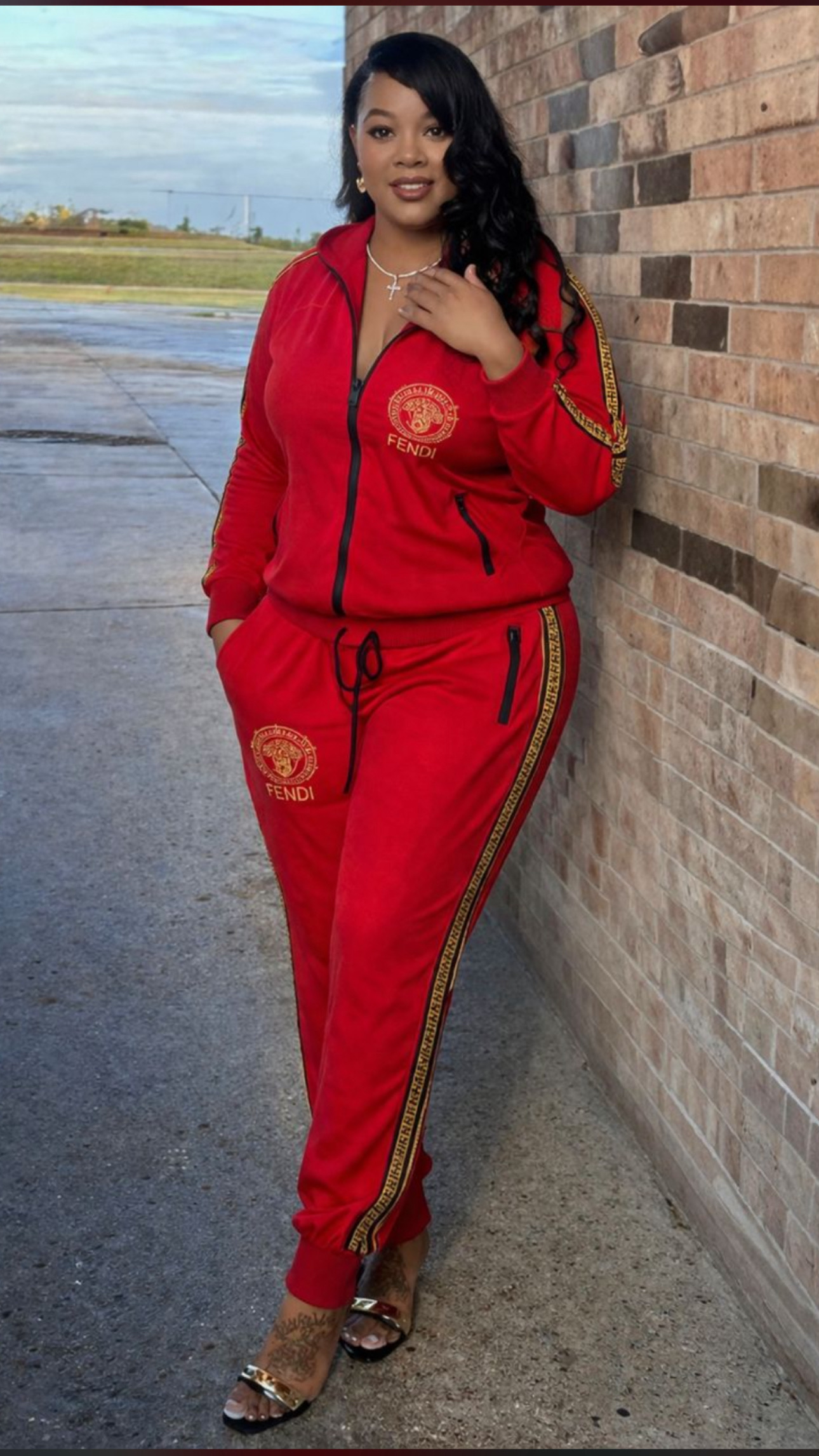 Luxury Red Trucksuit set