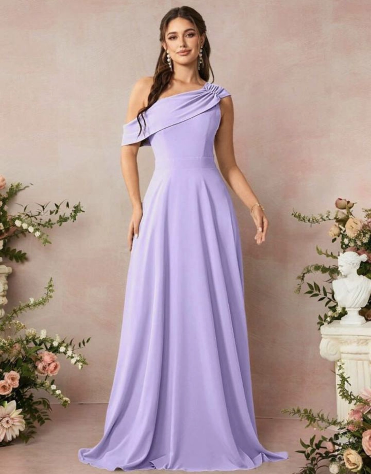 One-shoulder Evening Gown